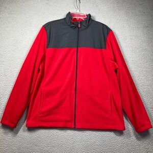 Starter Fleece Jacket Mens Large (42-44) Red Full‎ Zip Mock Neck Soft Comfort